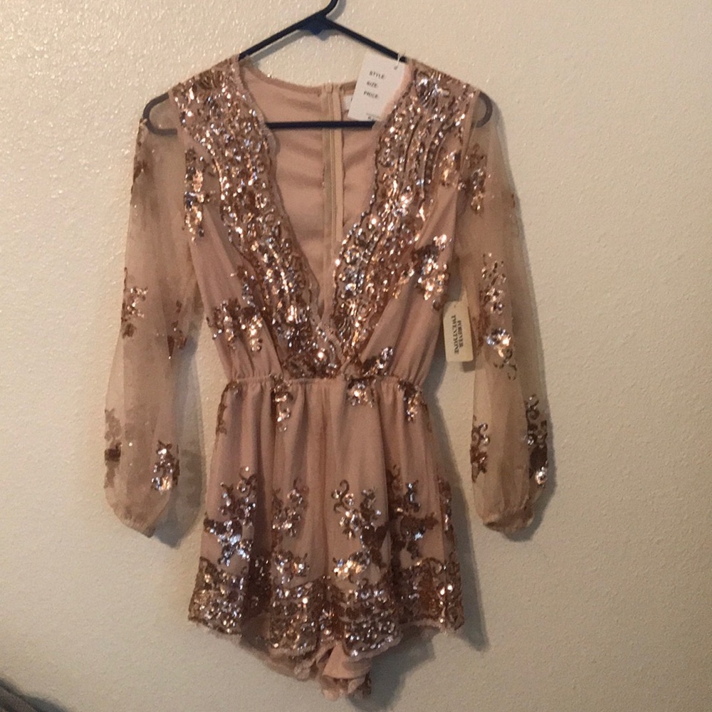 Rose gold sequin jumpsuit